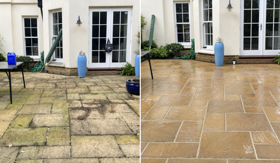 Patio cleaning - Before and After