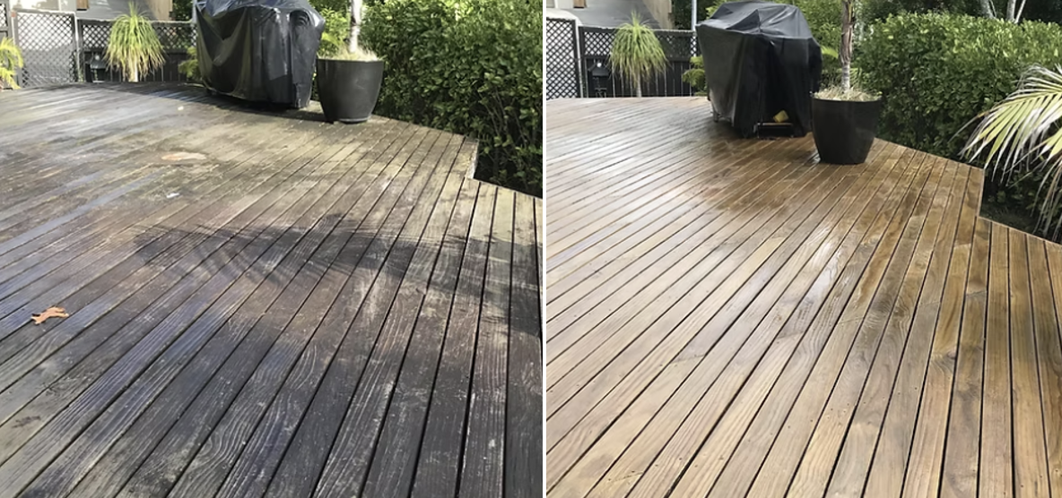 Deck cleaning - Before and After