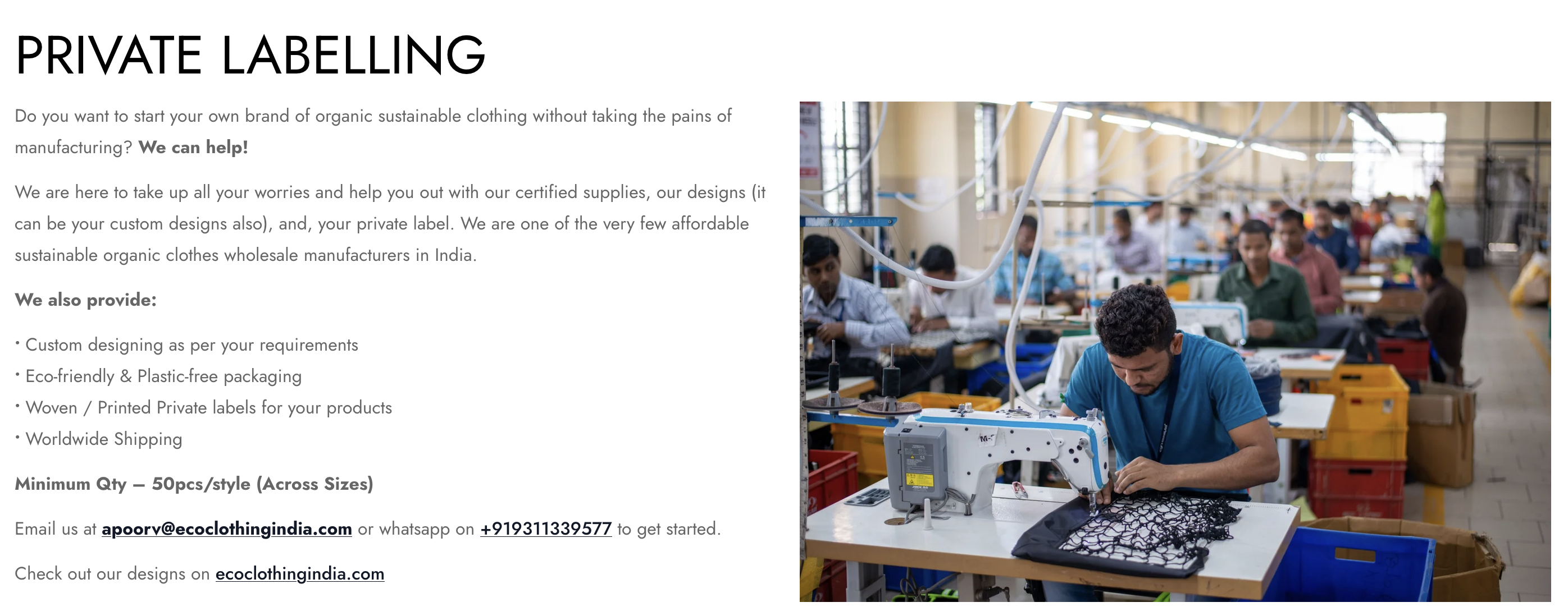 A garment maker sewing apparel at a production workstation in a clothing workshop