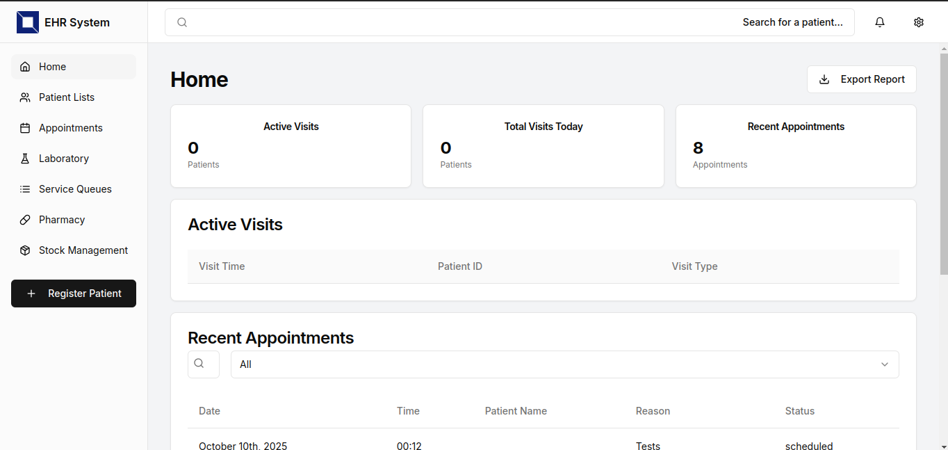 Healthcare EHR Dashboard