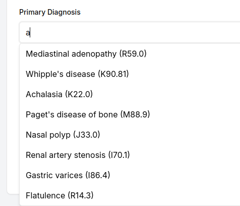 ICD-10 Code Search