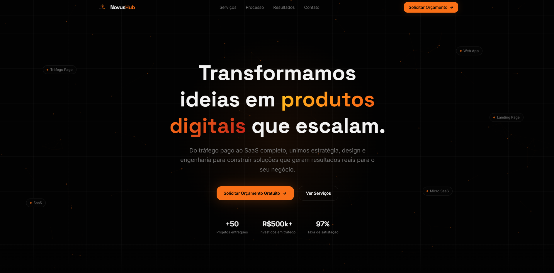 Screenshot do projeto NovusHub