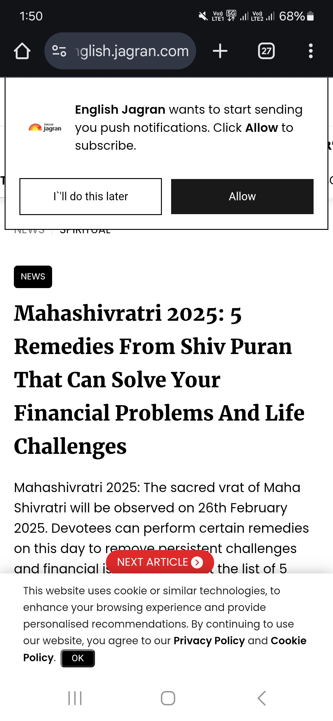 Mahashivratri 2025: 5 Remedies From Shiv Puran