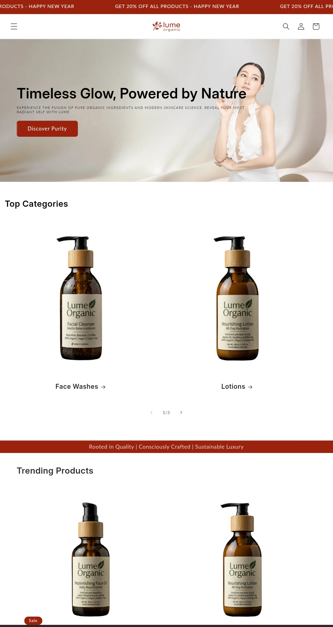 Lume Organic Studio Mobile View