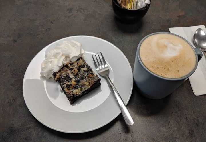 Latte and chocolate bar