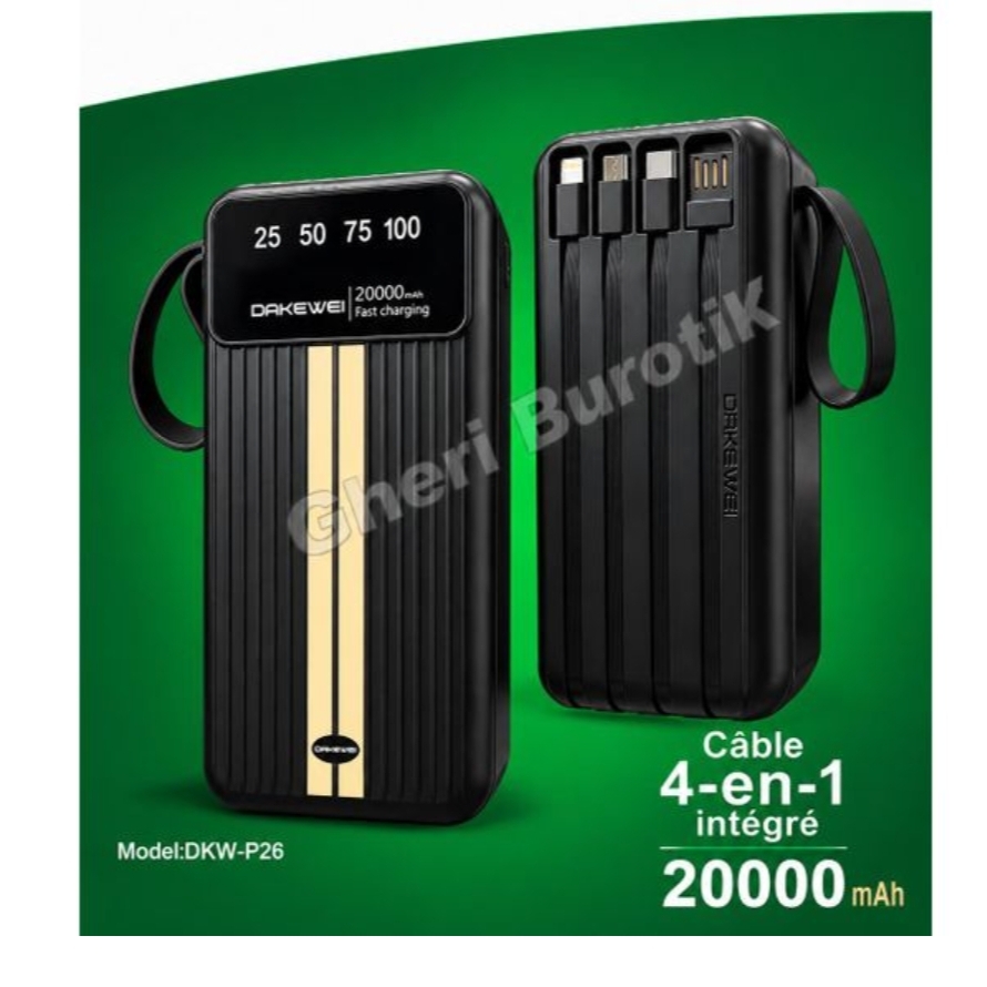 POWERBANK DKW P26 NOIR 20.000mAh