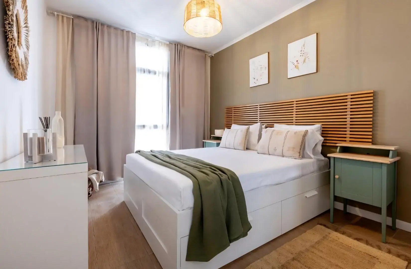 Second bedroom with sage green accents