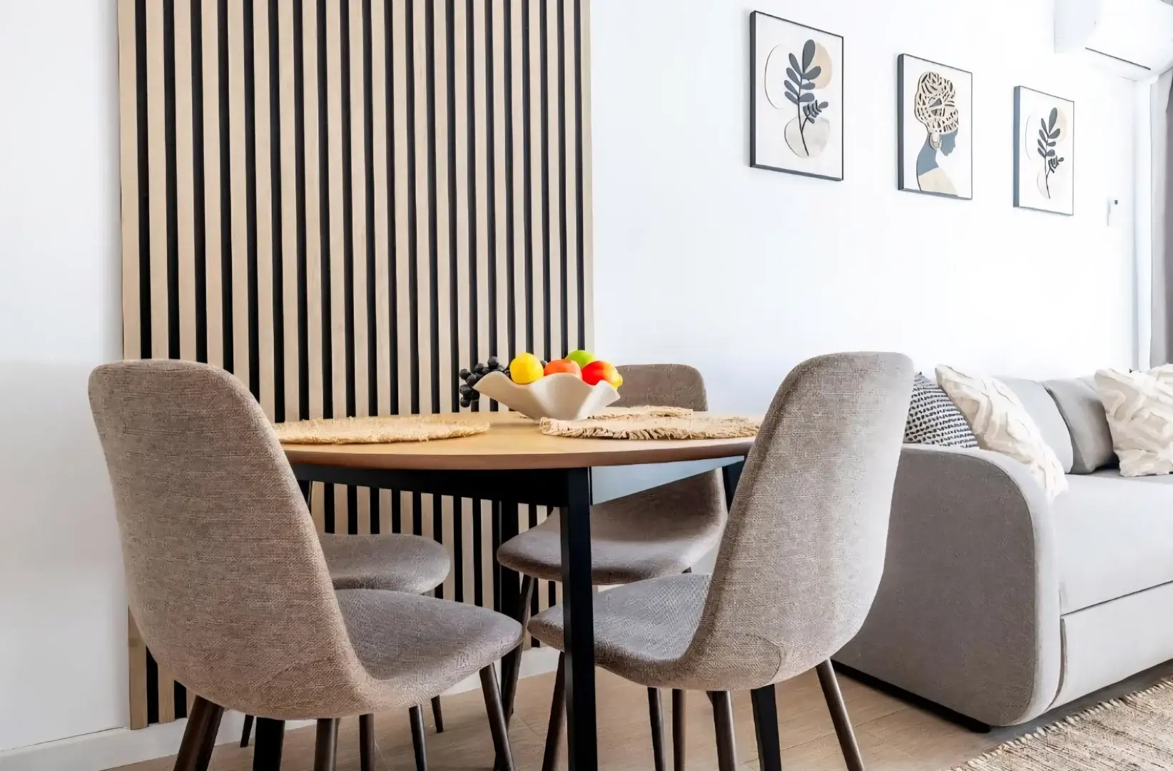 Dining area with modern decor