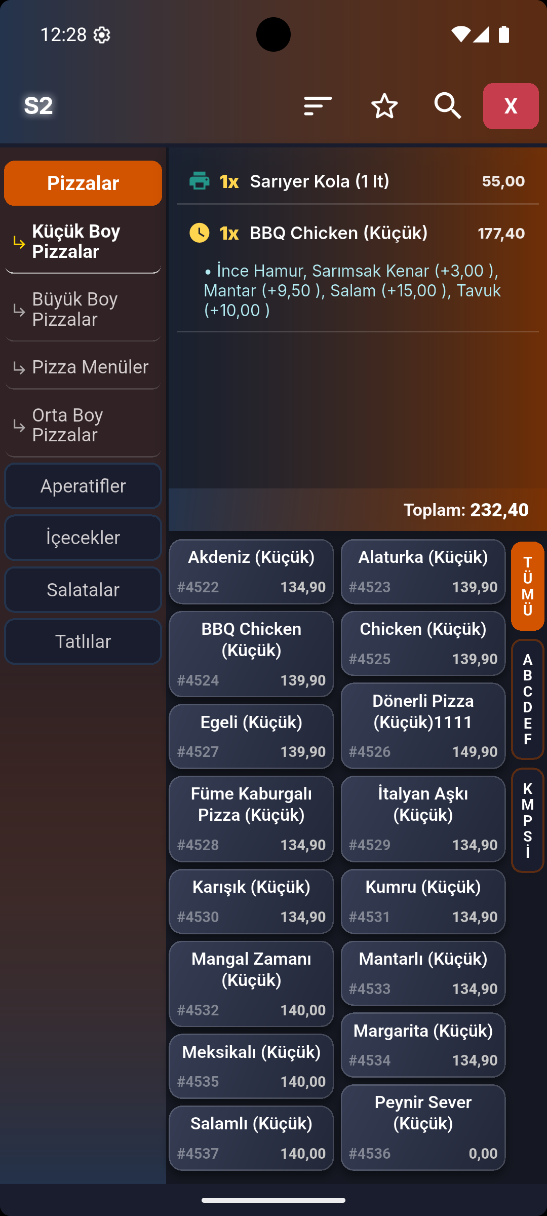 Hızlı Menü & Kategoriler