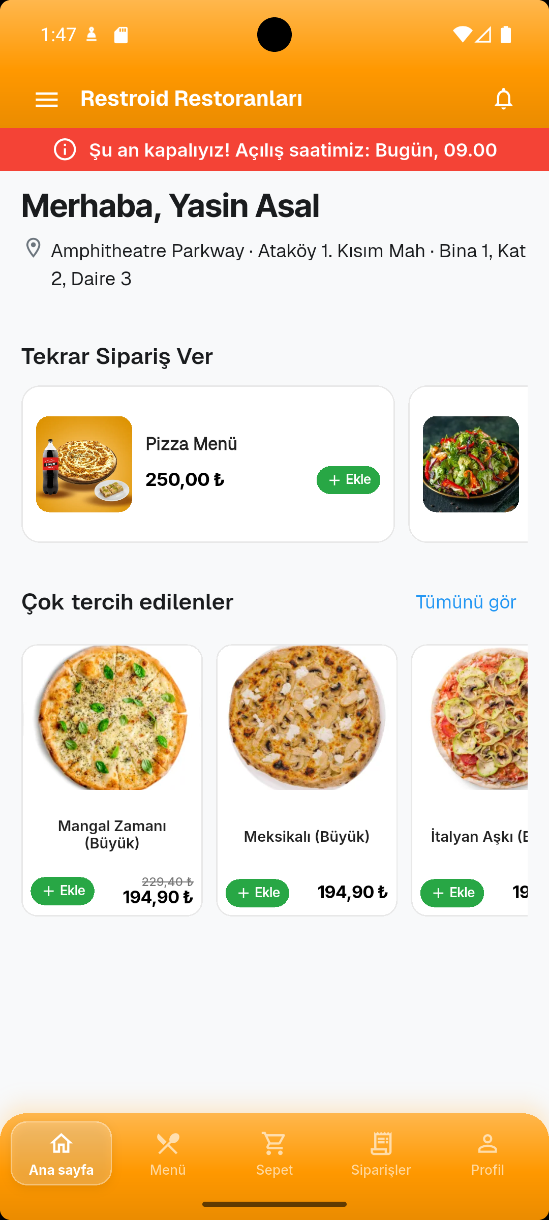 RestroidAPP ekran görüntüsü