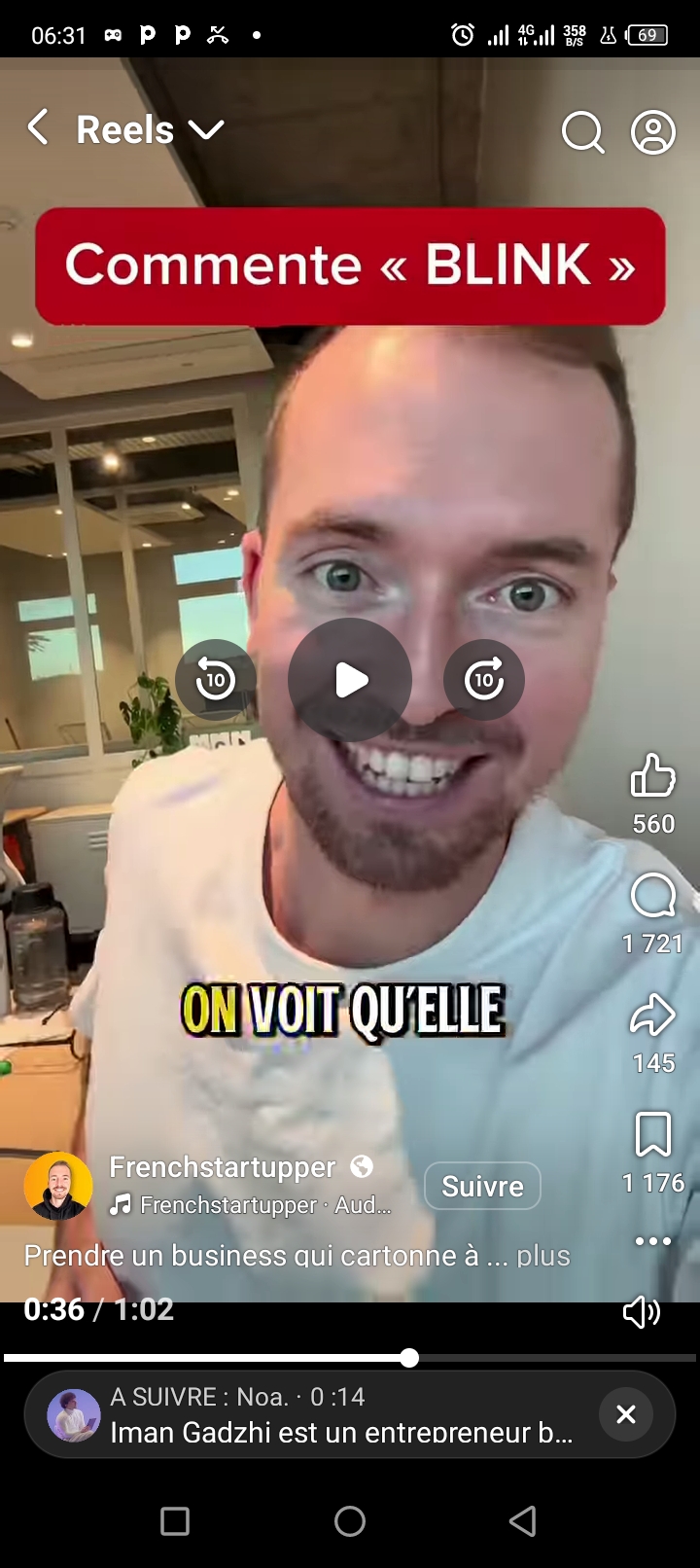 Reel Frenchstartupper - 1721 commentaires avec mot-clé BLINK