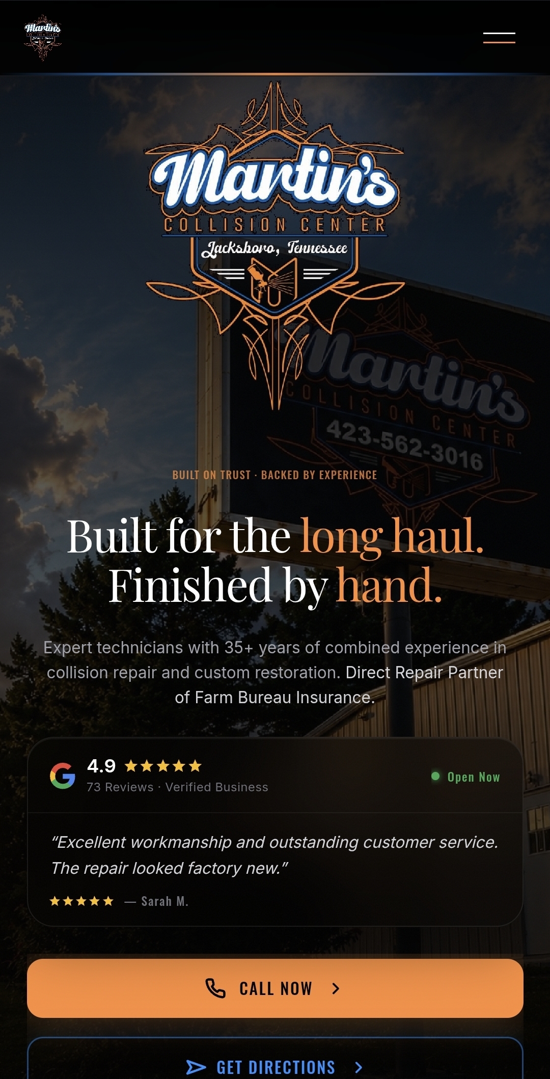 Martin's Collision Center — Built for the long haul.