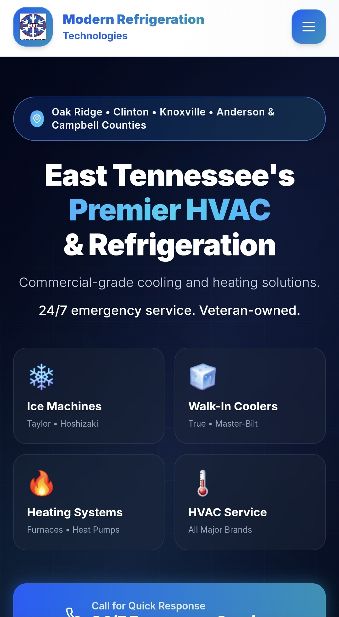 Modern Refrigeration Technologies — East Tennessee's Premier HVAC & Refrigeration.