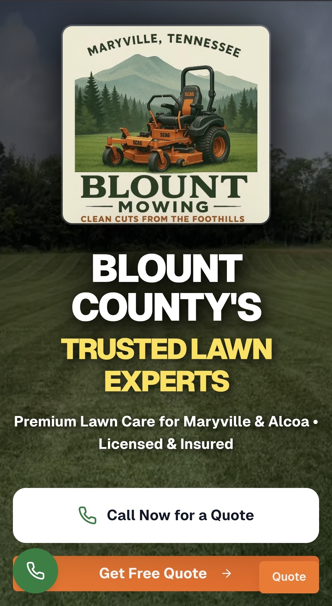 Blount Mowing — Blount County's Trusted Lawn Experts.