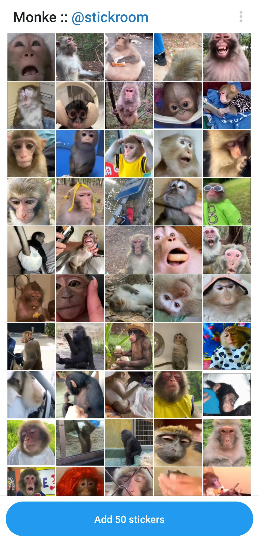 Monke Stickroom sticker pack preview
