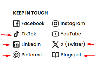 Social Media Channels - Keep in Touch