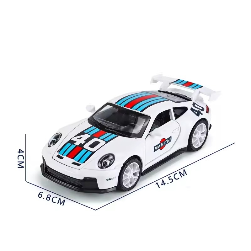 White Porsche 911 GT3 RS racing livery product view