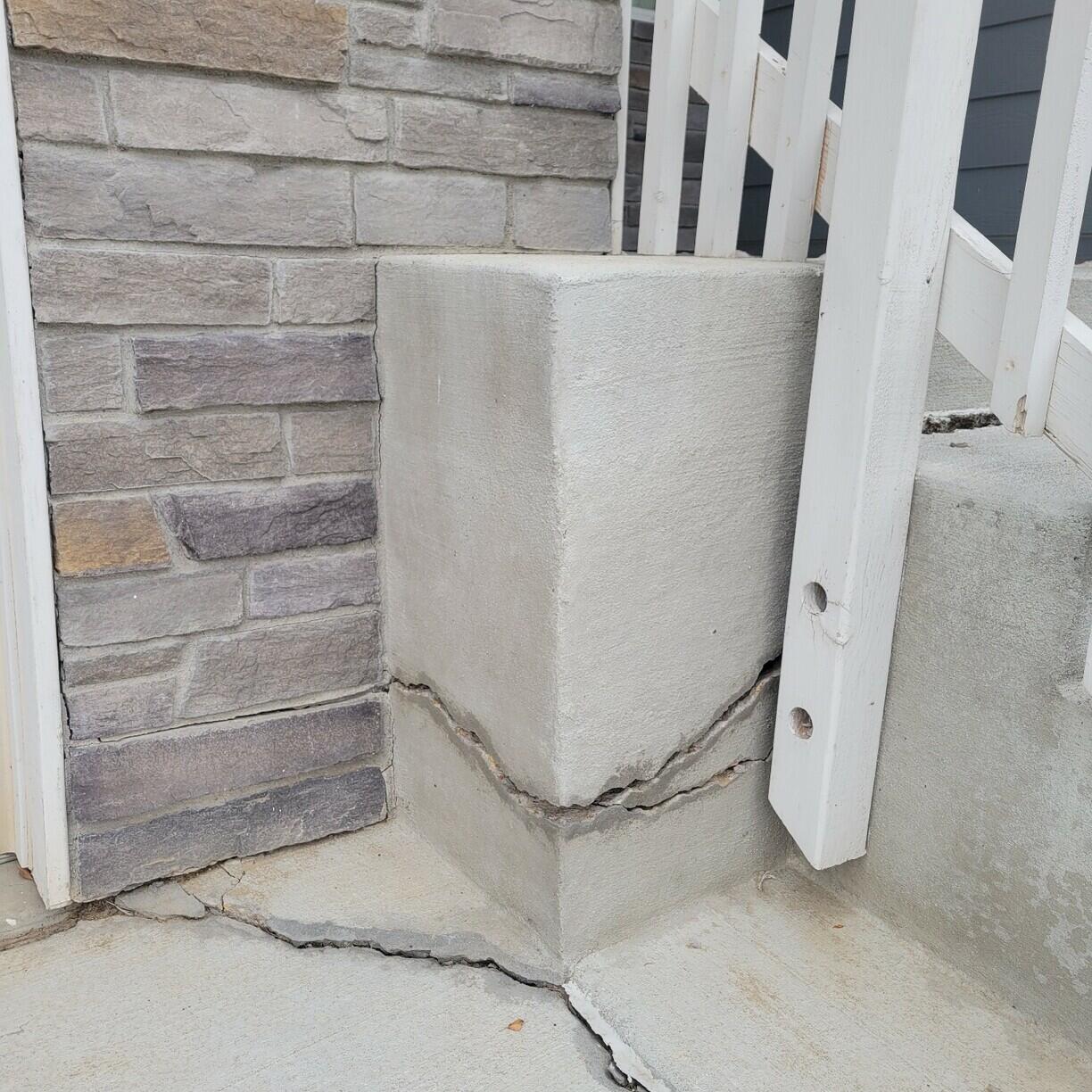 Front Stoop Crack Repair - Before