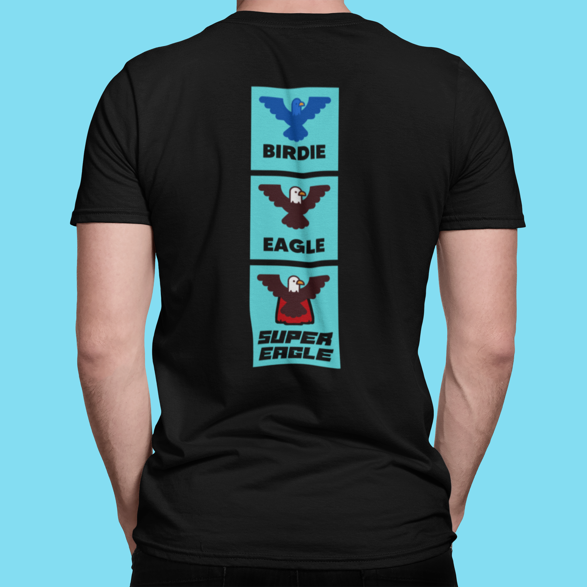 Shane Bacon Birdie Eagle Super Eagle black t-shirt back mockup