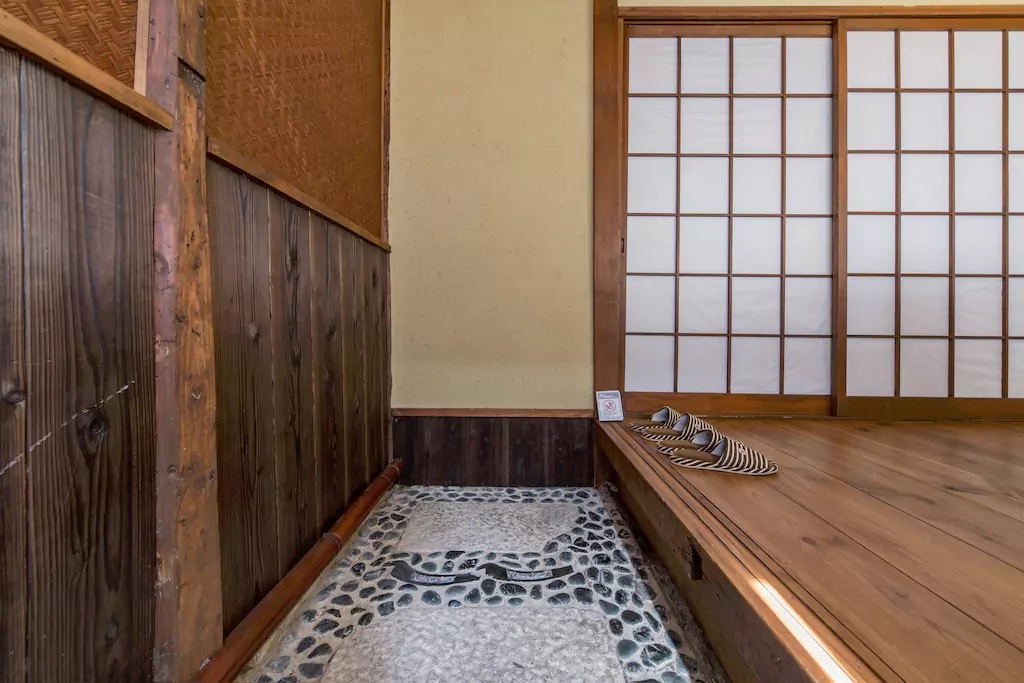 Traditional machiya genkan entrance