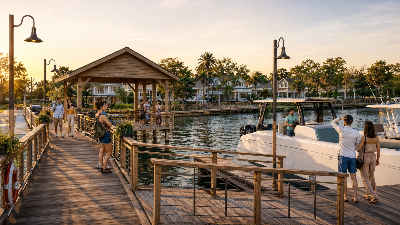Waterfront boardwalk