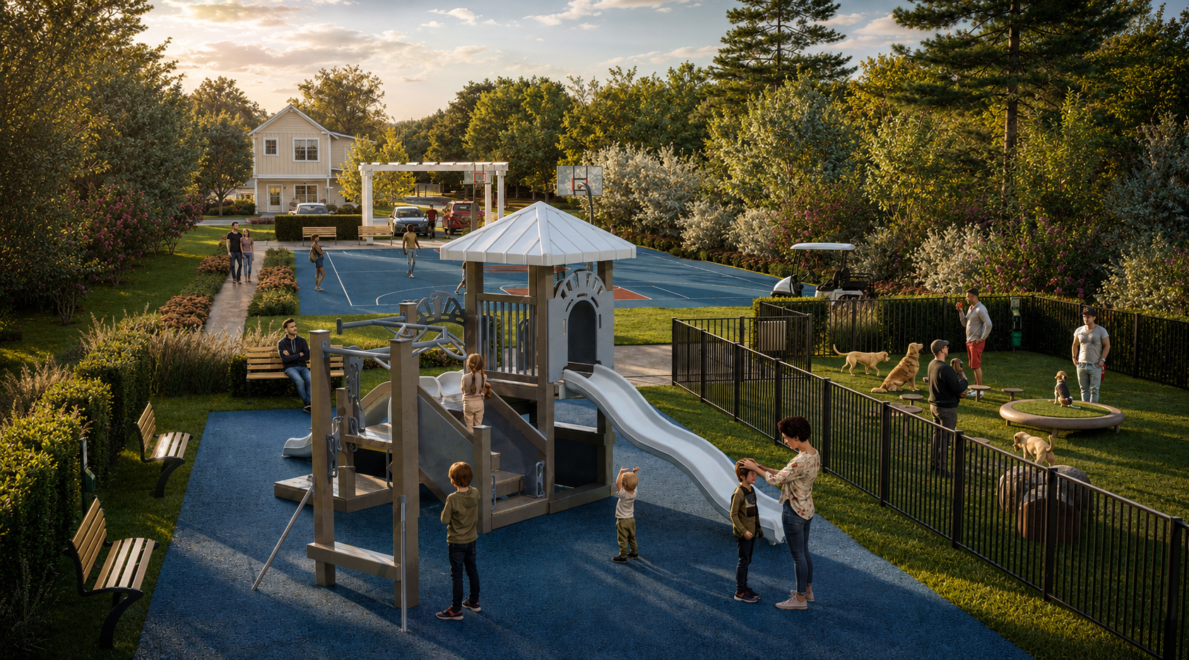 Playground and dog park