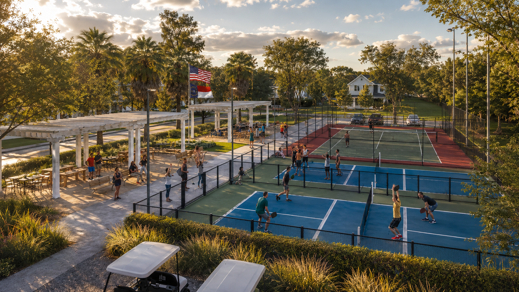 Pickleball and tennis courts