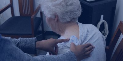 Electric muscle stimulation therapy for shoulder pain treatment