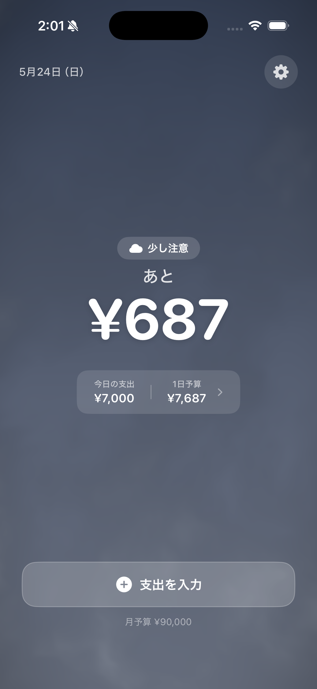 少し注意の状態