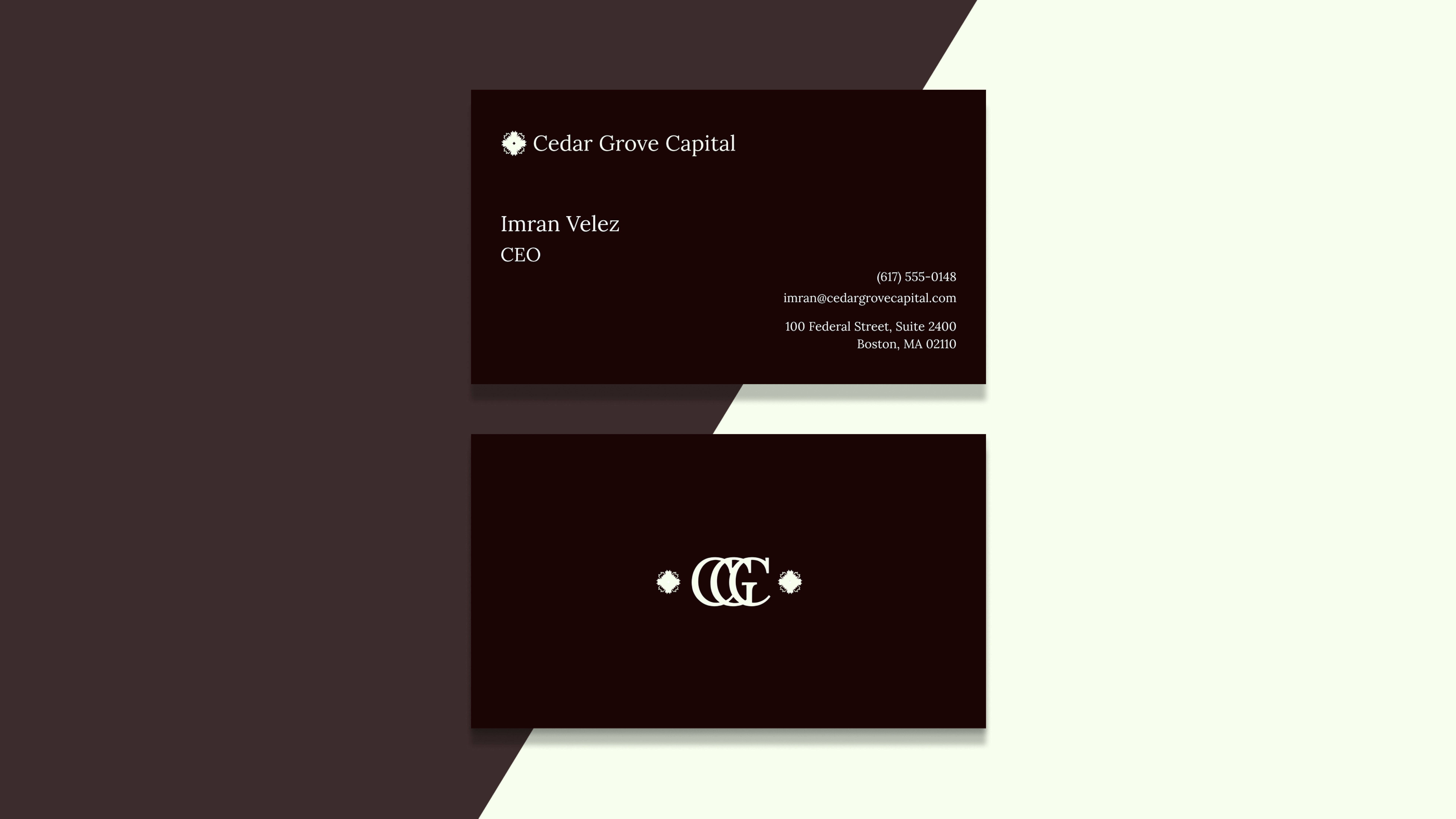 Cedar Grove Capital business cards