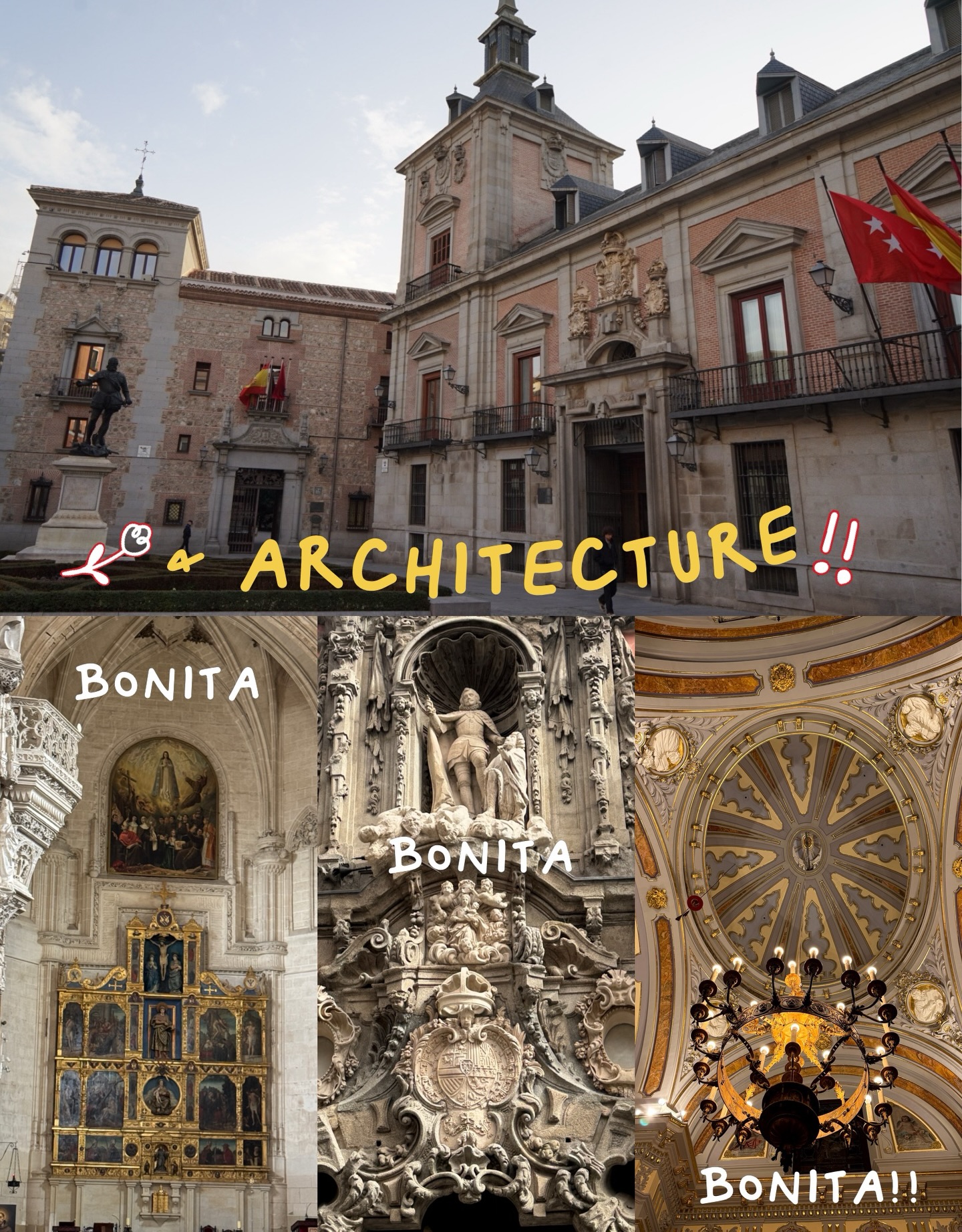 Madrid architecture - ornate buildings and churches