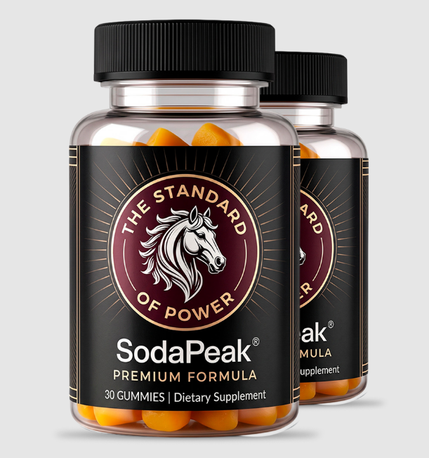 Close-up of two Soda Peak Gummies bottles showing the SodaPeak label