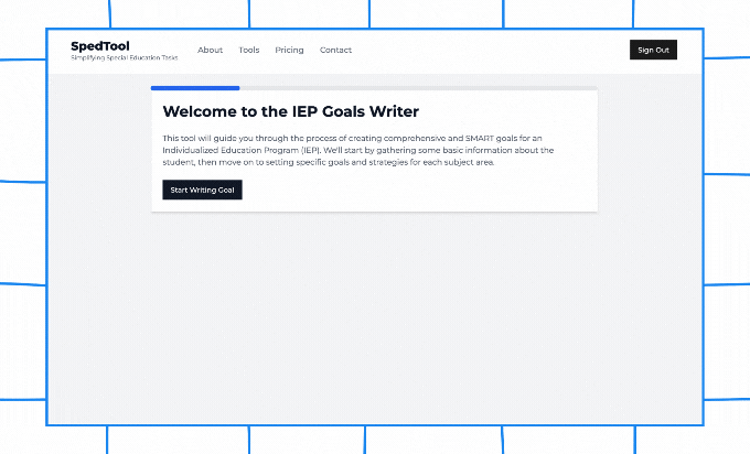 SpedTool IEP Goals Writer Demo