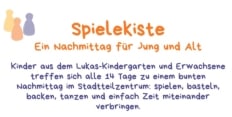 Flyer Spielekiste – Ein Nachmittag für Jung und Alt im Stadtteilzentrum