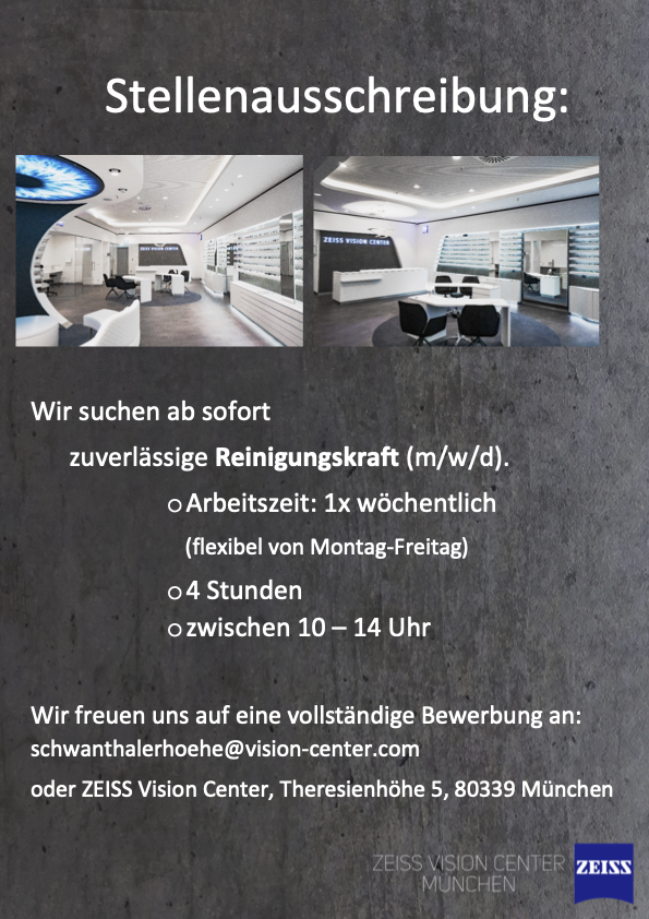Zeiss Vision Center – Reinigungskraft (m/w/d)
