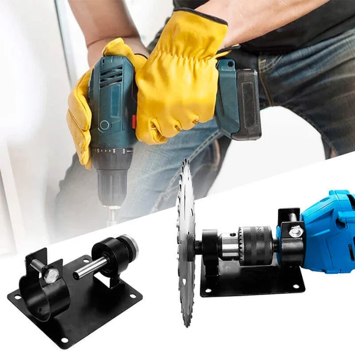 SuperDrill instalado em uma furadeira para cortes e trabalhos diversos