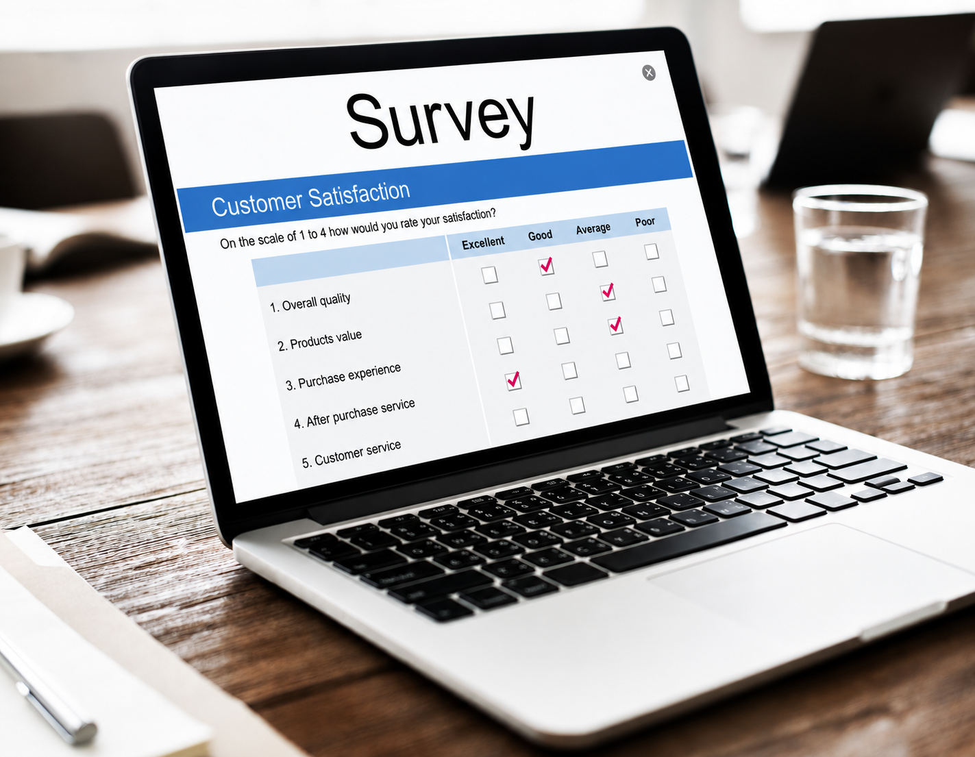 Survey design process with questionnaire and analysis