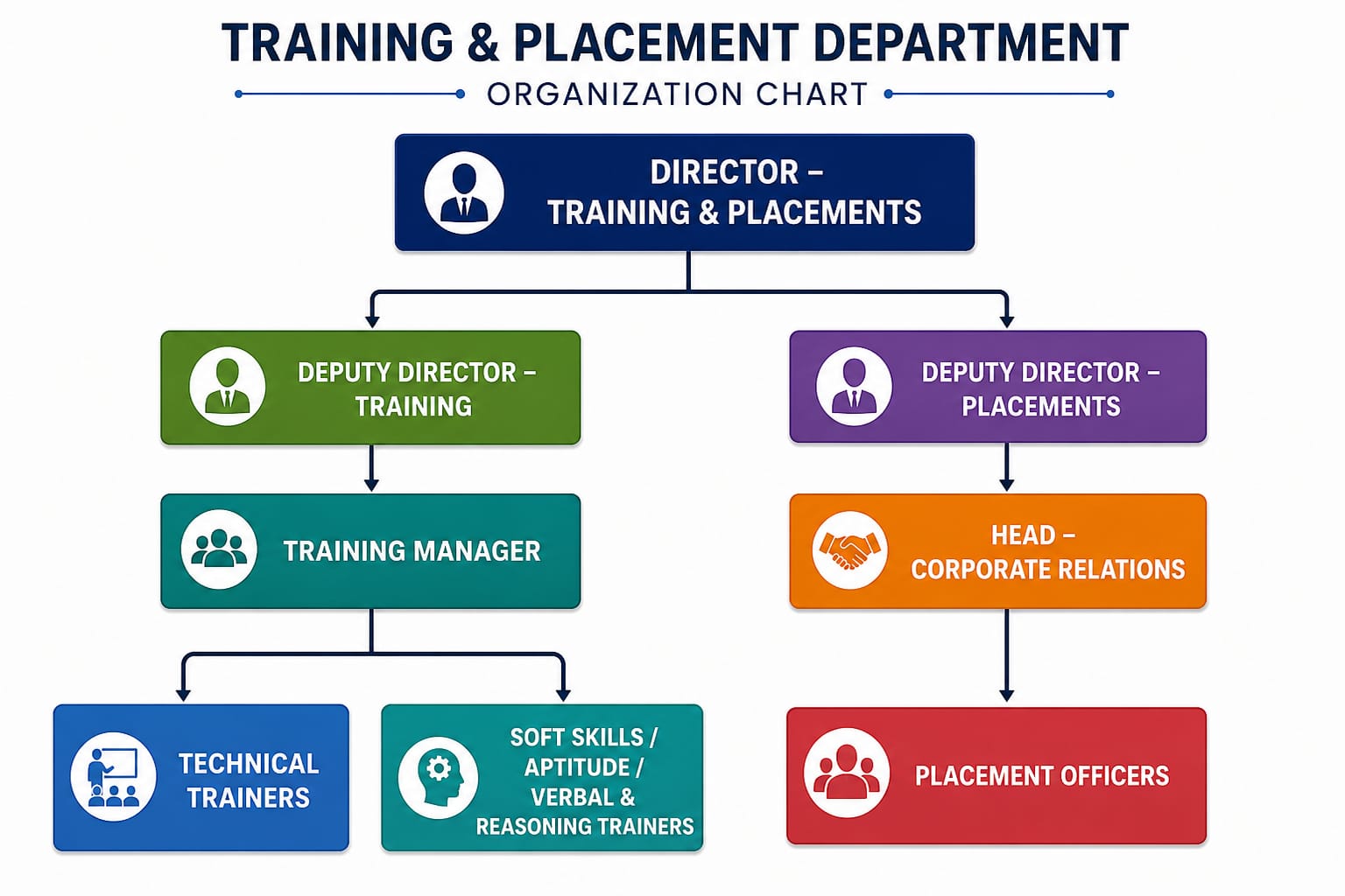 Training and Placement Department organization chart
