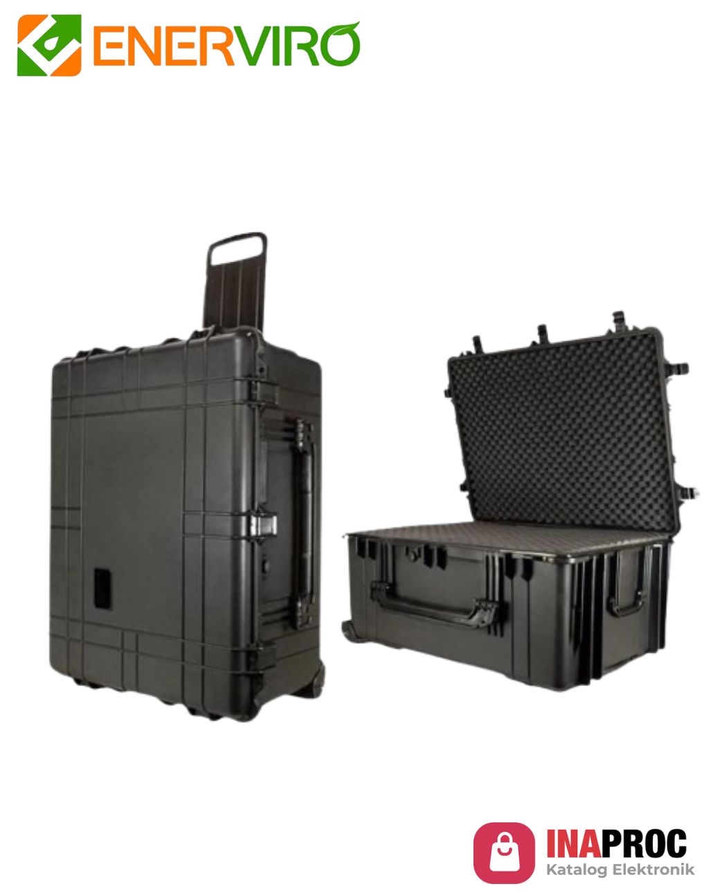 Tactical case besar hitam dengan roda dan interior busa