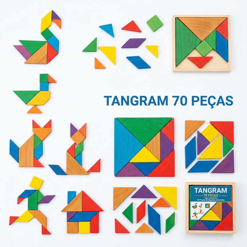 Tangram 70 Peças em Madeira