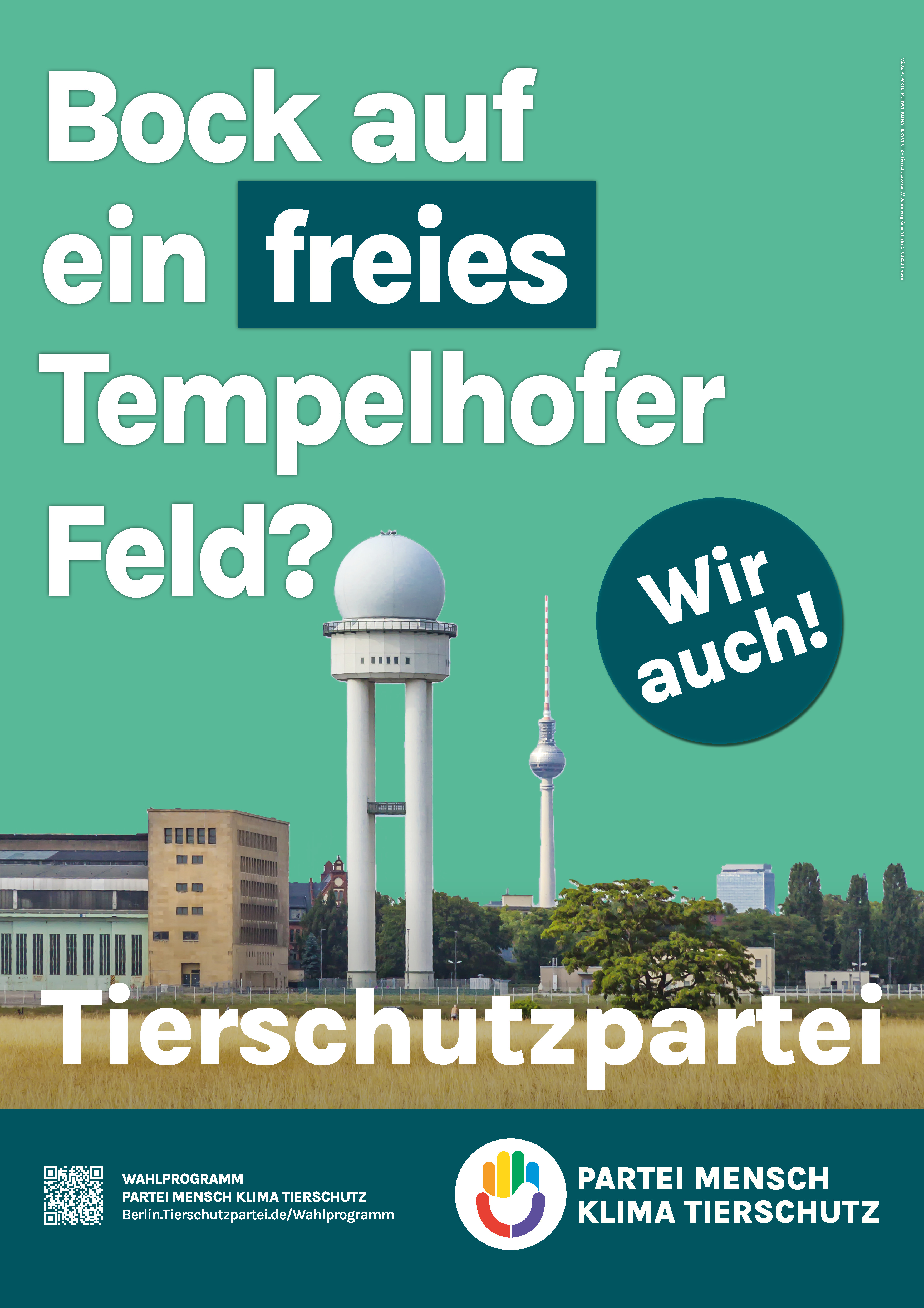 Wahlplakat: Bock auf ein freies Tempelhofer Feld?