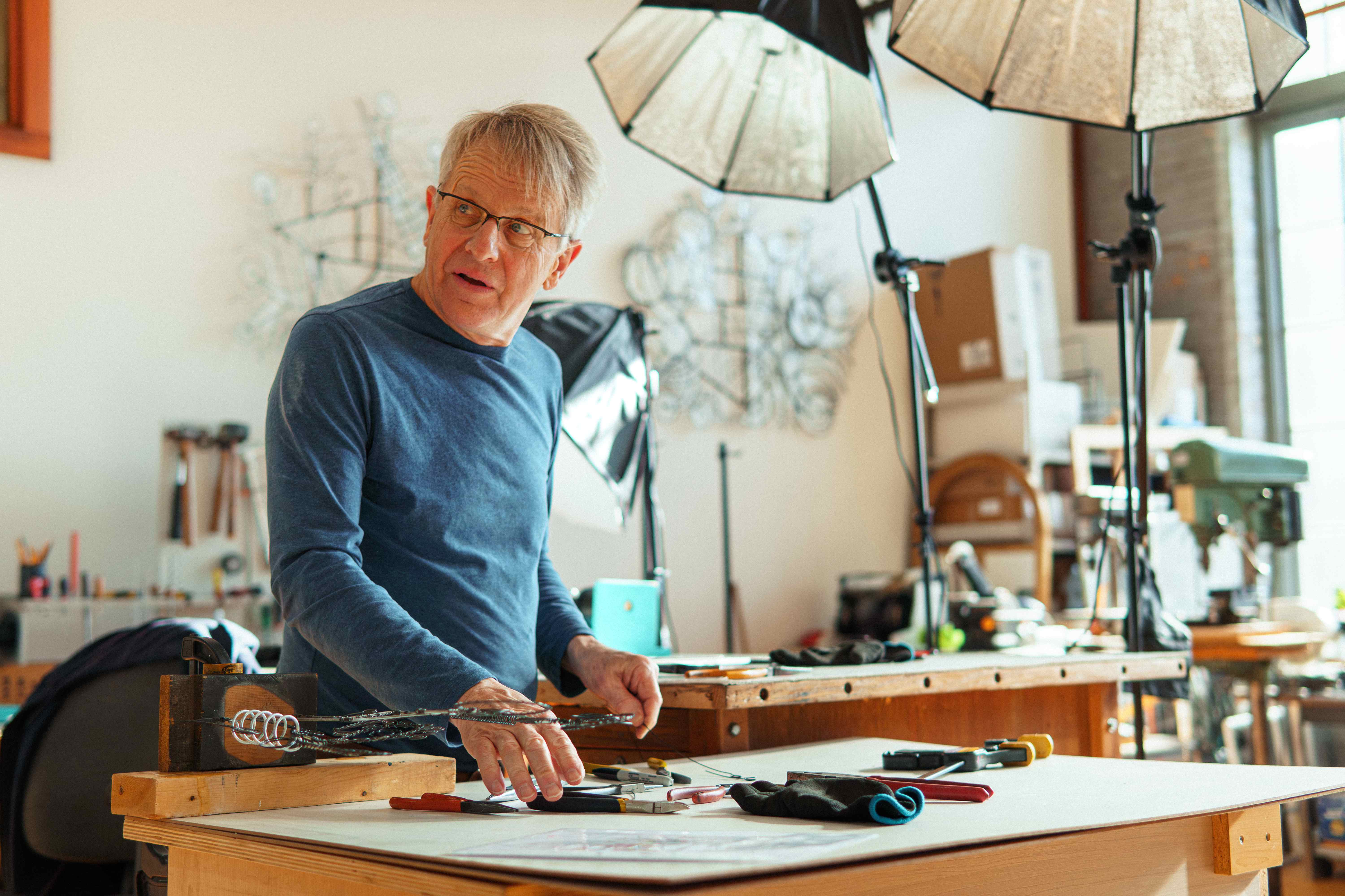 Jim working on sculpture