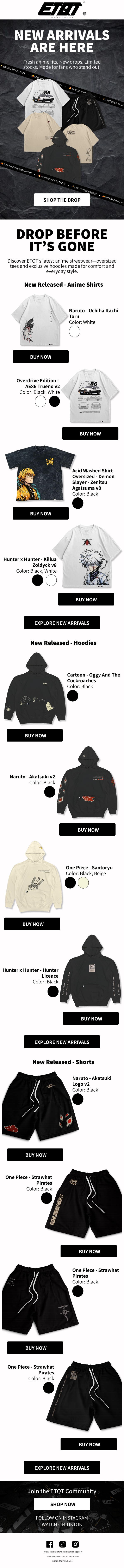 ETQT - New Arrivals Email