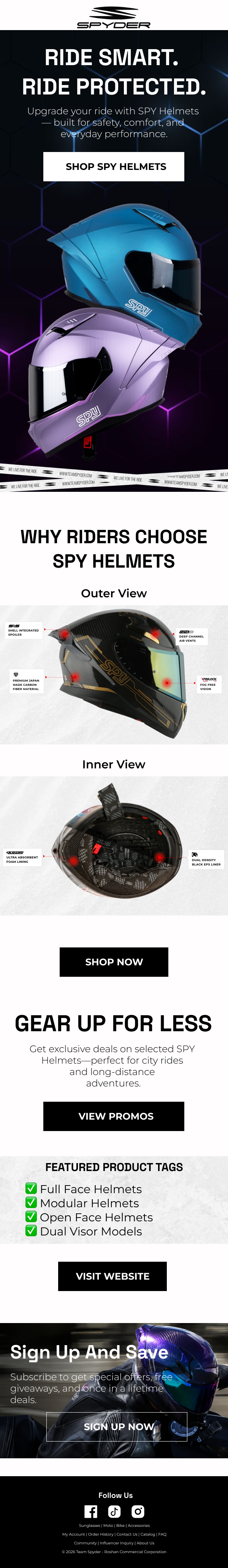 SPY Helmets - Safety Product