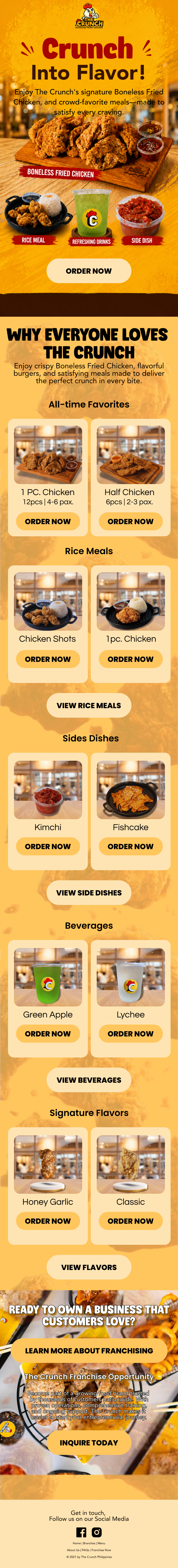 The Crunch - Fried Chicken Menu