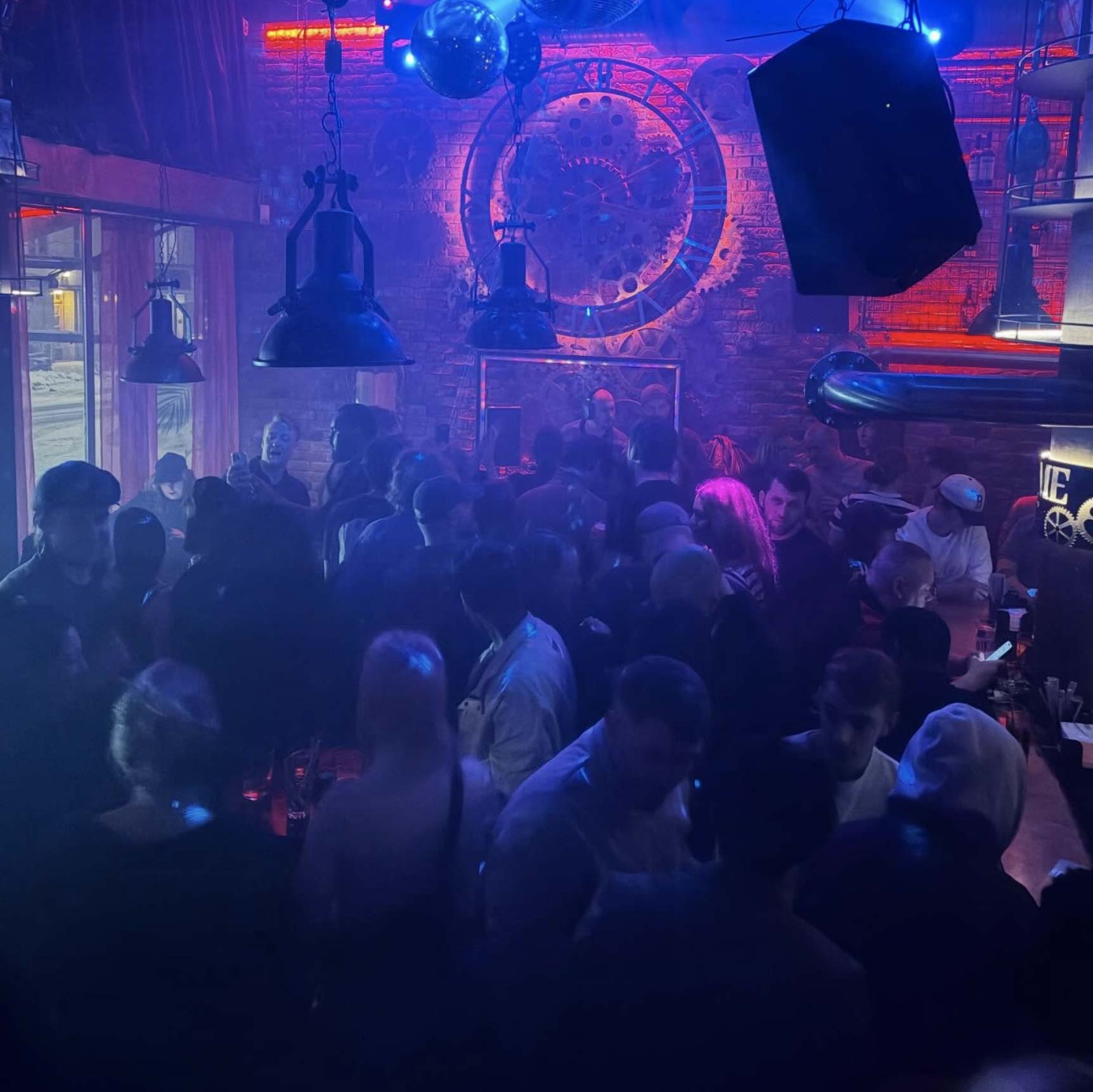 Club atmosphere with blue lights