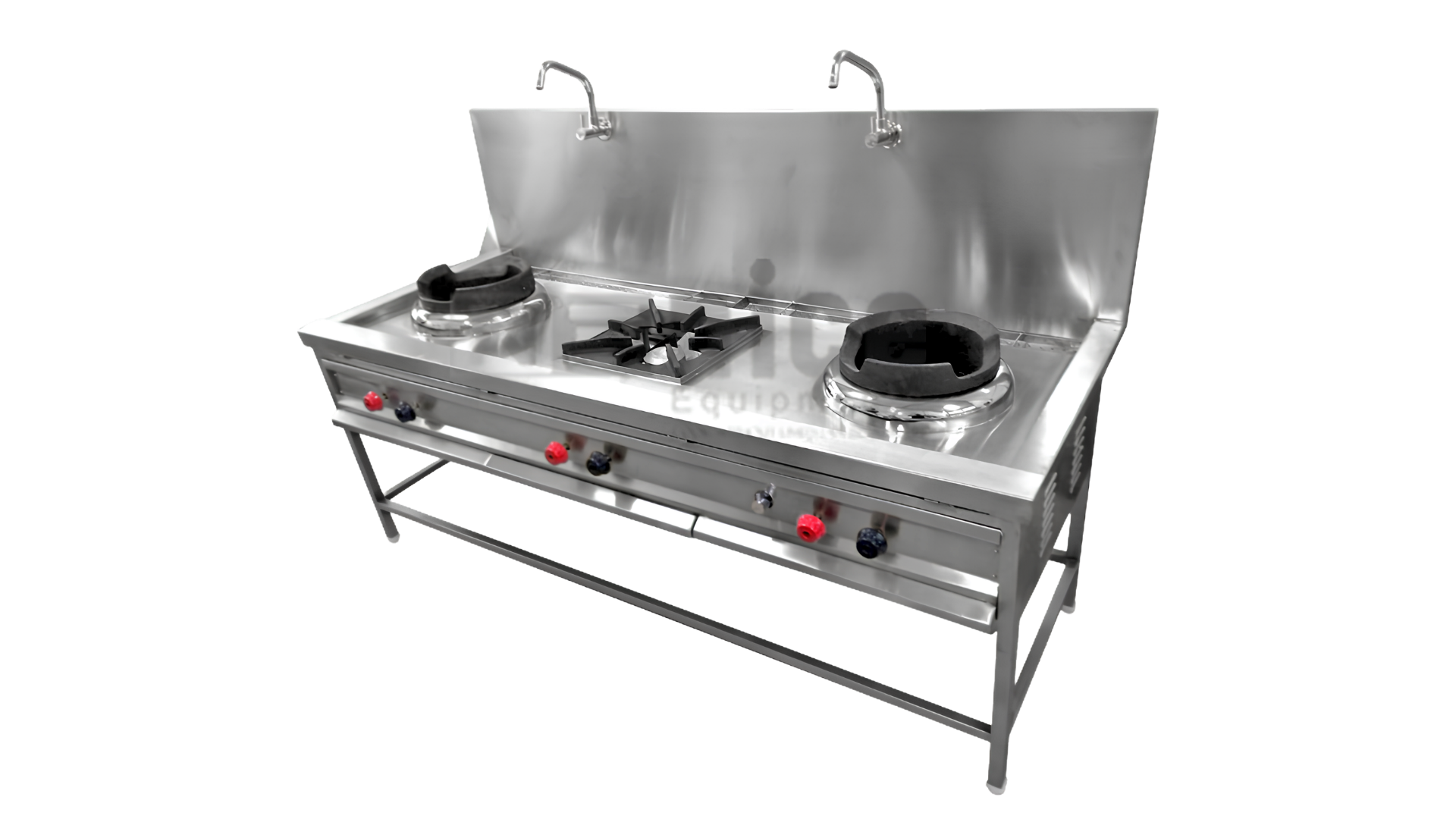 Two Burner Chinese Wok Range With Stock Pot