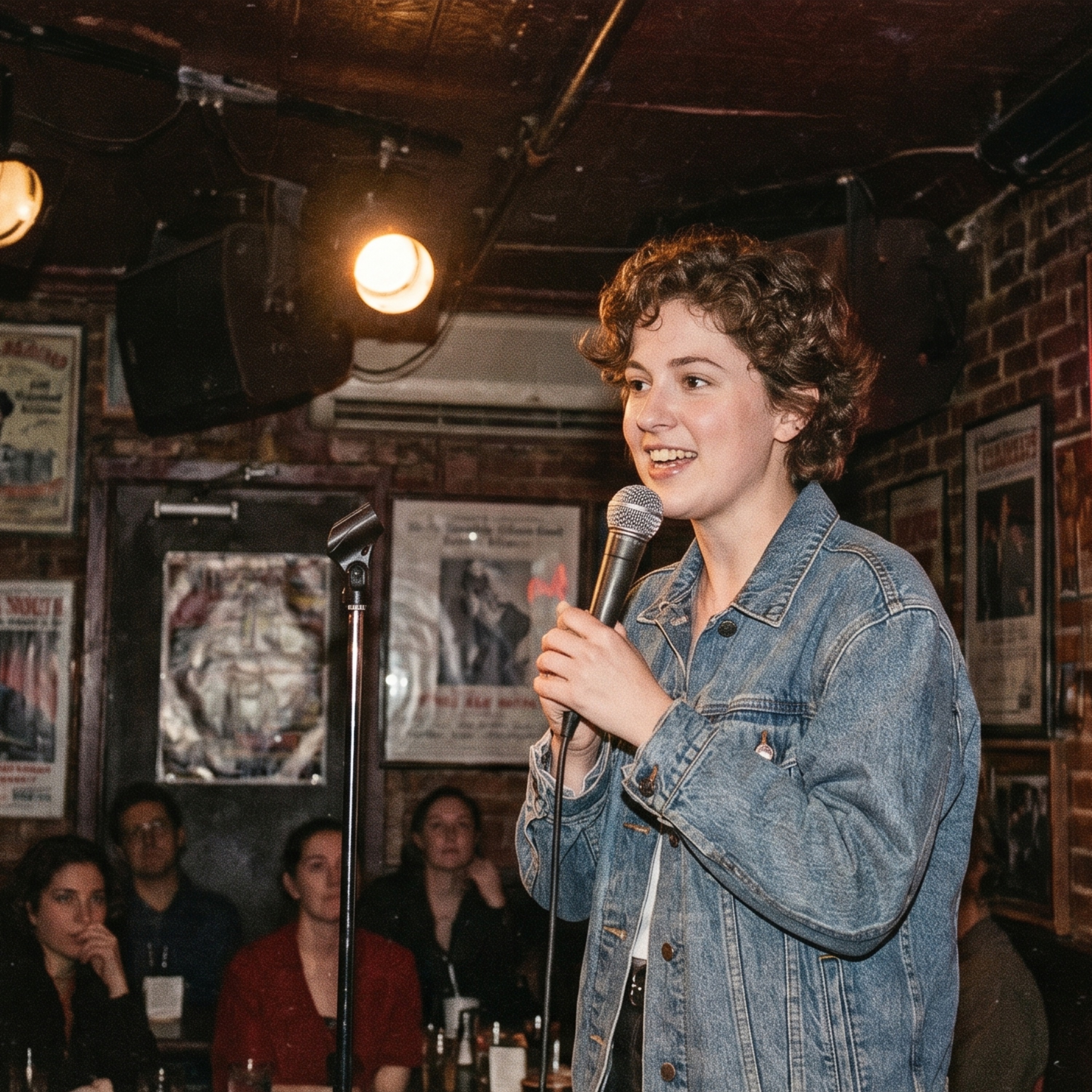 Stand-up Comedienne performing on stage