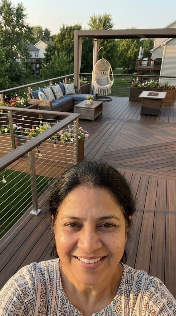 Priya S. with their new deck
