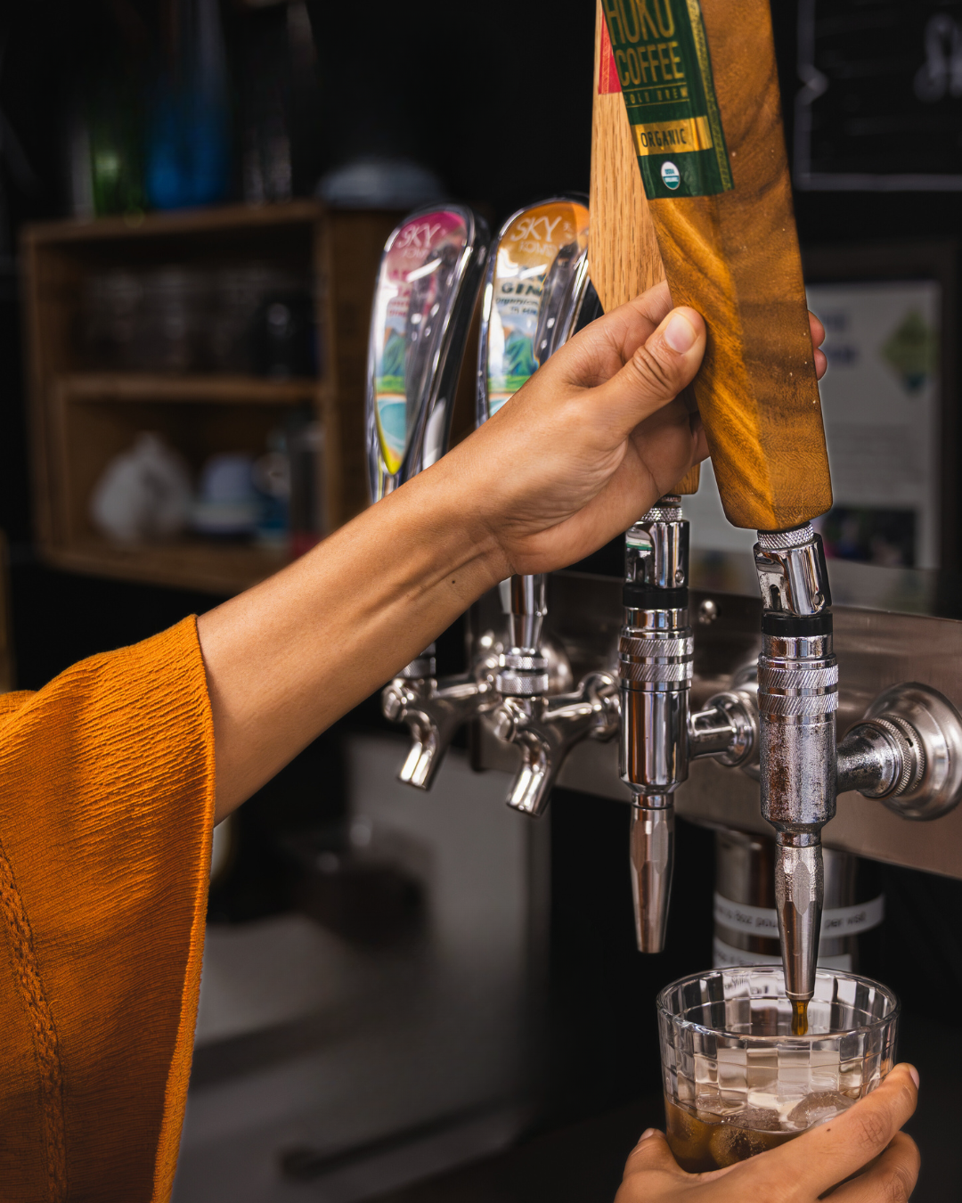 Pouring from tap